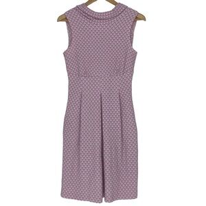 Closet. London pink & white tulip print sleeveless pleated skater dress, 6